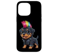 Funny Punk Rottweiler Rock'n Roll Goth Dog, Guitar Band Pup Case for iPhone 14 Pro Max