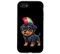 Funny Punk Rottweiler Rock'n Roll Goth Dog, Guitar Band Pup Case for iPhone SE (2020) / 7/8