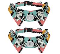 Funny Puppy and Kitten Faces Color Blocks Dog Collar Bowtie, Comfortable Adjustable Dog Bow Tie Collar for Small Boys and Girls Pets