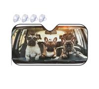 Funny Puppy Dog Car Windscreen Sun Shade Foldable Uv Reflective Sunshield With Bubble Aluminium Foil Fits Most Cars 140x76cm