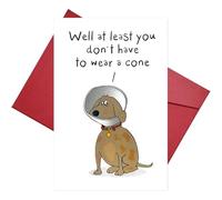 Funny Puppy Get Well Soon Card，Cute Dog Well Greeting Card For Family, Friends ，I Wish You Get Well Soon，12.5 * 17.6cm