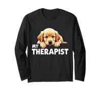 Funny Puppy My Therapist Golden Retriever Dog Long Sleeve T-Shirt