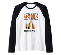 Funny Purim Passover Moses Hebrews Beer Lover Jewish Matzah Raglan Baseball Tee
