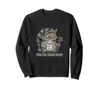 Funny Purr Evil Before Coffee Demon Cat Moody Morning Vibes Sweatshirt