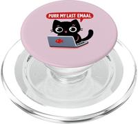 Funny Purr My Last Email Cat Laptop Work Design PopSockets PopGrip for MagSafe
