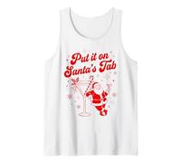 Funny Put It On Santas Tab Art Christmas Cocktail Retro Lady Tank Top