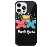 Funny Puzzle Queen Phone Case Glass Phone Cover Protective Shell Compatible with iPhone 16/Pro/Pro Max/Plus/E