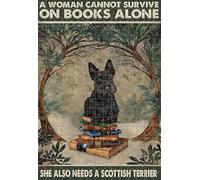 Funny Puzzle Scottish Terrier and Books A Woman Cannot Survive On Books Alone She Also Needs A Scottish Terrier 1000 Pieces Puzzle Unique Jigsaw Puzzle Thick Sturdy Pieces Challenging Activity