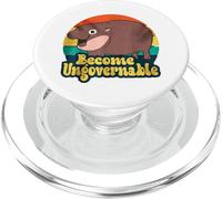 Funny Pygmy Hippo "Become Ungovernable" Retro PopSockets PopGrip for MagSafe