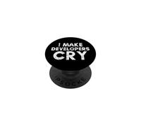 Funny QA Engineer QA & Project Manager I Make Developers Cry PopSockets Adhesive PopGrip