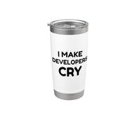 Funny QA Engineer QA & Project Manager I Make Developers Cry Stainless Steel Insulated Tumbler