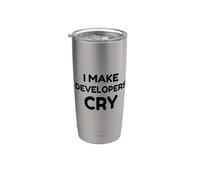 Funny QA Engineer QA & Project Manager I Make Developers Cry Stainless Steel Insulated Tumbler