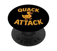 Funny Quack Attack Duck Graphic Retro Humor Cute Animal PopSockets Adhesive PopGrip