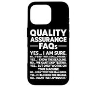 Funny Quality Assurance FAQs QA Tester QC QA Manager Case for iPhone 16 Pro