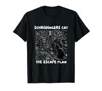 Funny Quantum Physics Cat Schrodinger Escape Plan Design T-Shirt