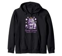 Funny Queef Queen Hear My Kitty Purr Funny Cat Women Men Zip Hoodie