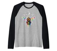 Funny Queen Bee Moon Phases Crown Celestial Raglan Baseball Tee