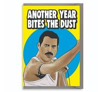 Funny Queen Inspired Birthday Card Another Year Bites The Dust Humour Rock Legend Design for Him Her Friend 5x7 with Envelope IN86
