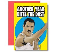 Funny Queen Inspired Birthday Card - Bites The Dust IN86 | Freddie Mercury, Music Lover