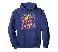 Funny QUEENS ARE BORN IN SEPTEMBER Girl Sister Grandma Mama Pullover Hoodie