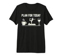 Funny Quilting Coffee Wine Distressed Plan for Today Yoga Premium T-Shirt