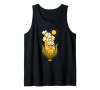 Funny Quirky Angry Corn Heat Sun Popcorn Design Tank Top