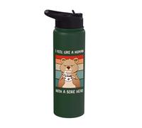 Funny Quokka Bear Drinking Coffee Human with A Sore Head Stainless Steel Insulated Water Bottle