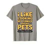 Funny Quote I Like Cooking My Family and My Pets Use Commas T-Shirt