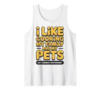 Funny Quote I Like Cooking My Family and My Pets Use Commas Tank Top