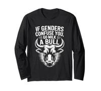 Funny Quote if Genders Confuse You Go Milk a Bull Vintage Long Sleeve T-Shirt