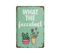 Funny Quote Print Home Prints What The Fucculent Colour Wall Art Cactus Plants Sweary Joke Best Vintage Fun Home Decor Tin Signs, Perfect for Bar Posters 12x8in