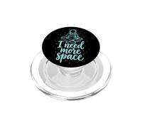 Funny Quote Space Man Astronaut Retro I Need More Space PopSockets PopGrip for MagSafe