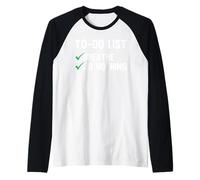 Funny Quote to-Do List Breathe Do Nothing Procrastinating Raglan Baseball Tee