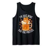 Funny Quote with cat and Beer, I'm just here for the Pretzel Tank Top
