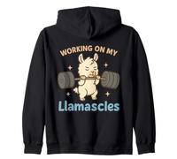 Funny Quote Working on My Llamascles Cute Fitness Humor Zip Hoodie