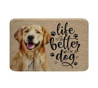 Funny Quotes Life Is Better With A Dog Golden Retriever Bath Rug Anti Mould Floor Mats Washable Bathmat For Patios Entryway Indoor 40X60 Cm