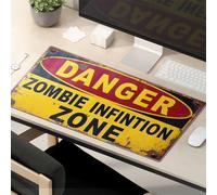 Funny Quotes Mouse Pad Zombie Infestation Warning: Danger Ahead! Mouse Pad Funny Mouse Pads For Desk Funny Mousepads