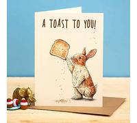 Funny Rabbit A Toast To You Birthday Card - Designed and Printed in the UK