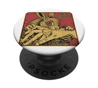 Funny Rabbit Biting Hand Comic Art Bunny Owner Humor PopSockets Adhesive PopGrip