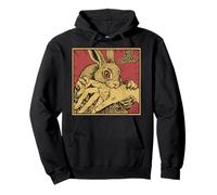 Funny Rabbit Biting Hand Comic Art Bunny Owner Humor Pullover Hoodie