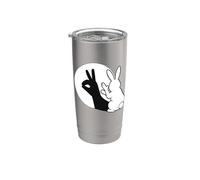 Funny Rabbit Hand Shadow Puppet Pop Art Stainless Steel Insulated Tumbler