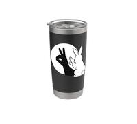 Funny Rabbit Hand Shadow Puppet Pop Art Stainless Steel Insulated Tumbler