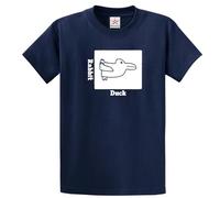 Funny Rabbit or Duck Optical Illusion Psychology Geeky Dual Image Design T-Shirt (Blue-XL)