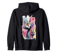 Funny Rabbit Peace Graffiti Pop Character Graphic Sign Bunny Zip Hoodie