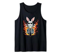 Funny Rabbit Riding a Motorcycle Design Rabbit Lovers Tank Top
