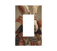 Funny Rabbit Samurai Aesthetic Light Switch Wall Plate Faceplate Cover Single Rocker 1 Gang Decorator Outlet Receptacle Covers for Home Kitchen Room Bathroom Decor