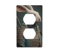 Funny Rabbit Samurai Sword Aesthetic Outlet Cover Light Switch Cover Decorative 1 Gang Wall Plate for Kitchen Room Bathroom Size 7x11.4cm