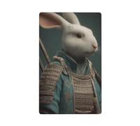 Funny Rabbit Samurai Sword Aesthetic Single Toggle Blank Wall Plate Light Switch Cover Decorative 1 Gang for Kitchen Room Bathroom Size 11.4x7cm