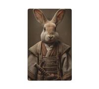 Funny Rabbit Samurai Sword Single Toggle Blank Wall Plate Light Switch Cover Decorative 1 Gang for Kitchen Room Bathroom Size 11.4x7cm