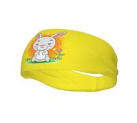 Funny Rabbit Sitting at The Garden Headbands Men Women Non Slip Wicking Sports Sweatband for Gym Basketball Yoga Hairbands